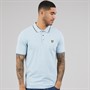 Lyle And Scott Vintage Mens Tipped Polo Shirt Opal Blue/Jet Black