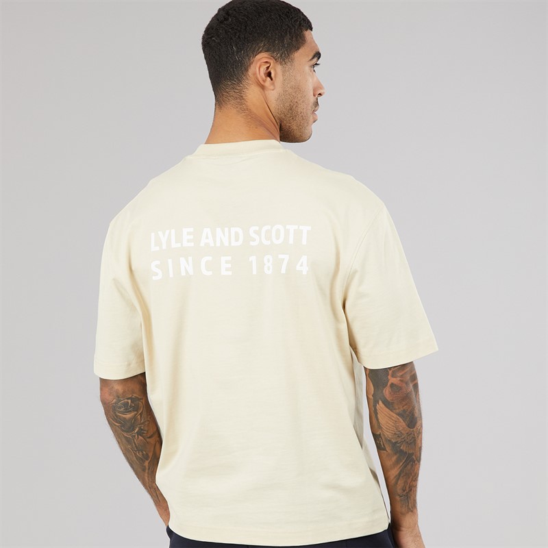 Lyle And Scott Vintage Herre Oversized 1874 T-shirt Cloud