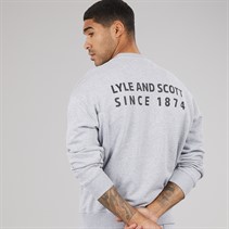 Lyle And Scott Vintage Herre Oversized 1874 Sweatshirt Light Grey Marl