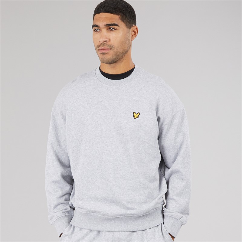 Lyle And Scott Vintage Herre Oversized 1874 Sweatshirt Light Grey Marl