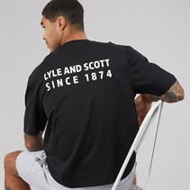 Lyle And Scott Vintage Herre Oversized 1874 T-shirt Jet Black