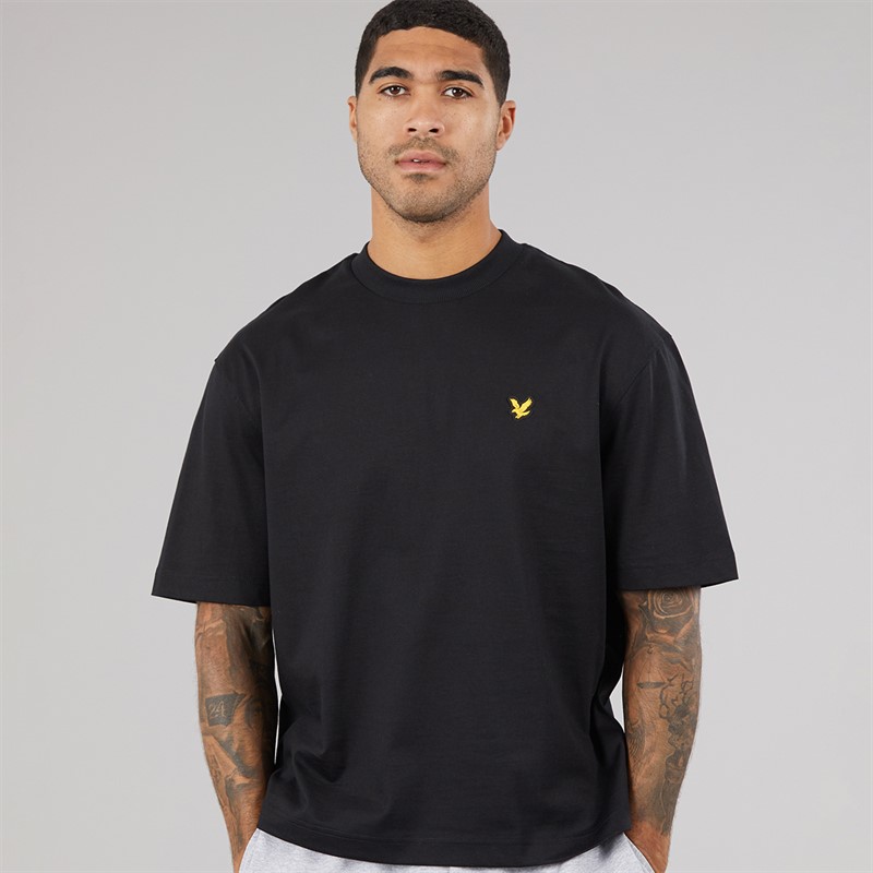 Lyle And Scott Vintage Herre Oversized 1874 T-shirt Jet Black