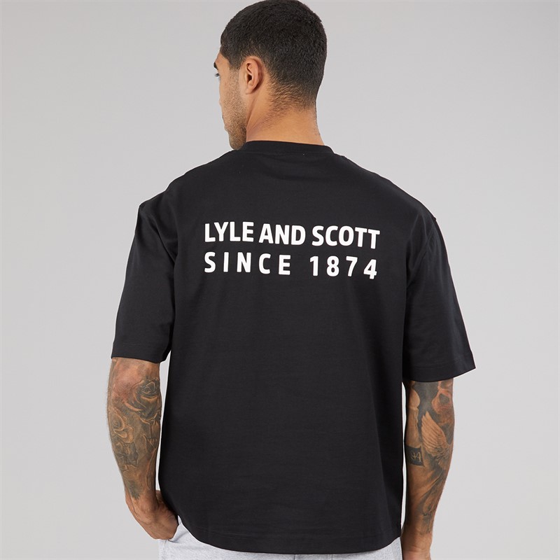 Lyle And Scott Vintage Herre Oversized 1874 T-shirt Jet Black