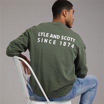 Lyle And Scott Vintage Herre Oversized 1874 Sweatshirt Cactus Green