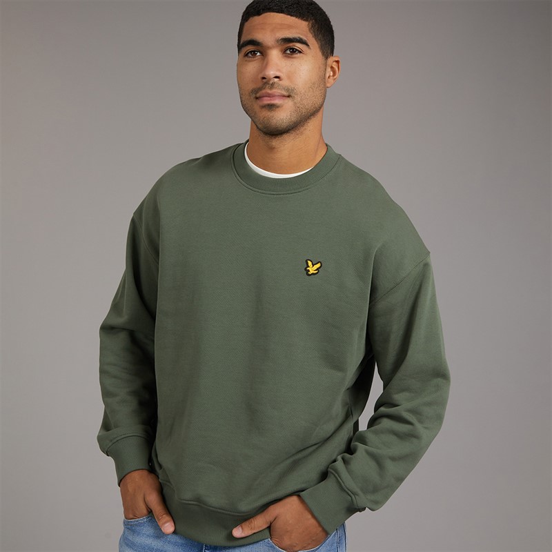 Lyle And Scott Vintage Herre Oversized 1874 Sweatshirt Cactus Green