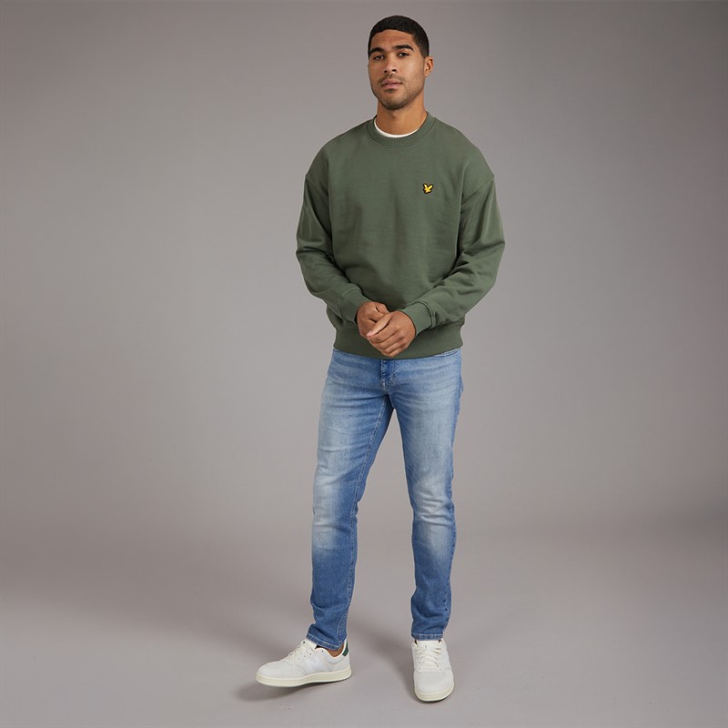 Lyle And Scott Vintage Herre Oversized 1874 Sweatshirt Cactus Green