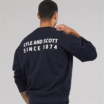 Lyle And Scott Vintage Herre Oversized 1874 Sweatshirt Dark Navy