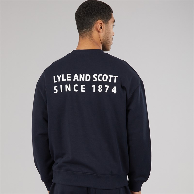 Lyle And Scott Vintage Herre Oversized 1874 Sweatshirt Dark Navy