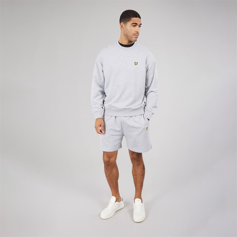 Lyle And Scott Vintage Mens Wide Shorts Light Grey Marl