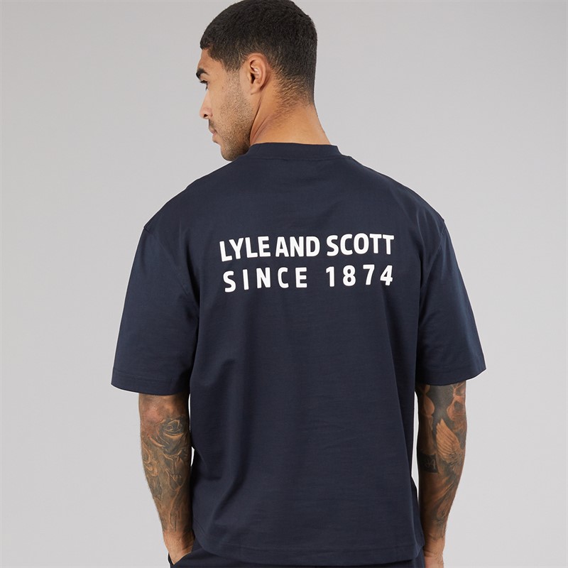 Lyle And Scott Vintage Herre Oversized 1874 T-shirt Dark Navy