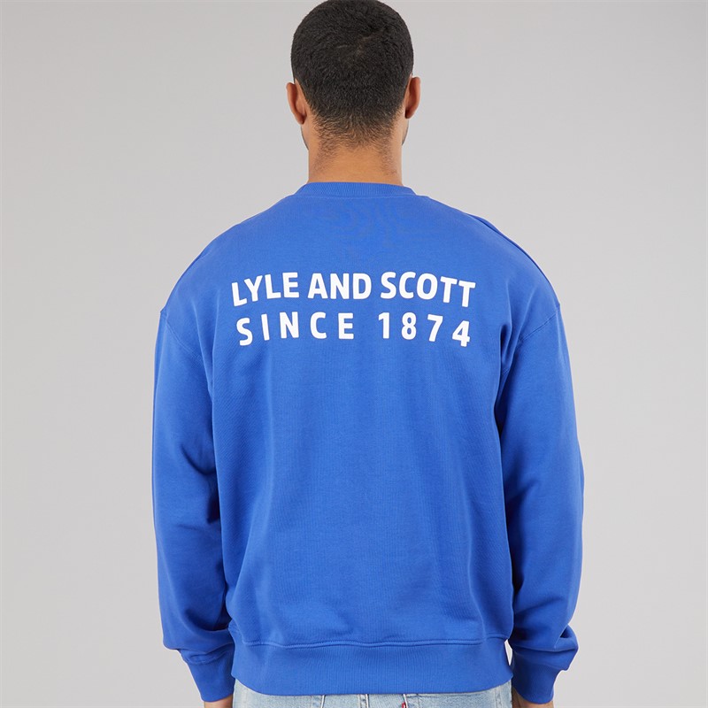 Lyle And Scott Vintage Herre Oversized 1874 Sweatshirt Midnight Blue