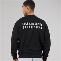 Lyle And Scott Vintage Herre Oversized 1874 Sweatshirt Jet Black