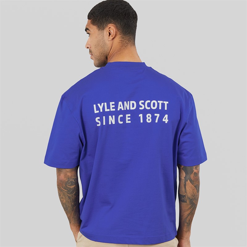Lyle And Scott Vintage Mens Oversized 1874 T-Shirt Midnight Blue