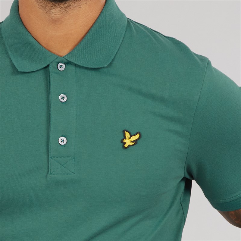 Lyle And Scott Vintage Mens Plain Polo Shirt Everglade