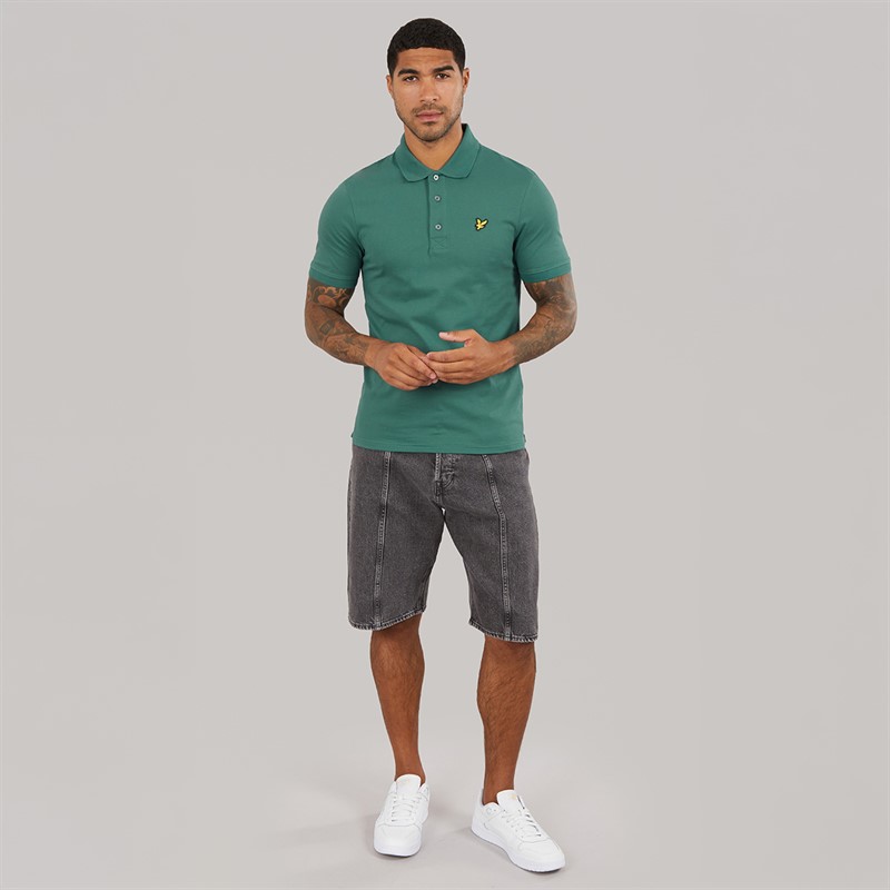 Lyle And Scott Vintage Mens Plain Polo Shirt Everglade