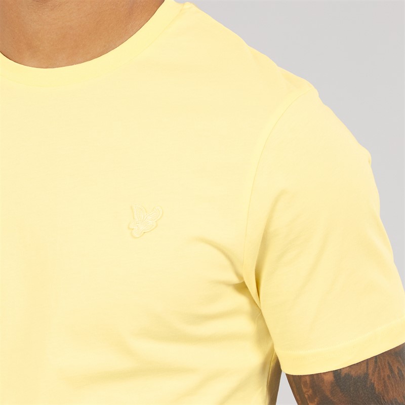 Lyle And Scott Vintage Mens Superfine T-Shirt Pastel Yellow