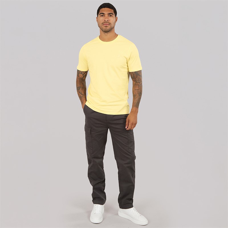 Lyle And Scott Vintage Mens Superfine T-Shirt Pastel Yellow