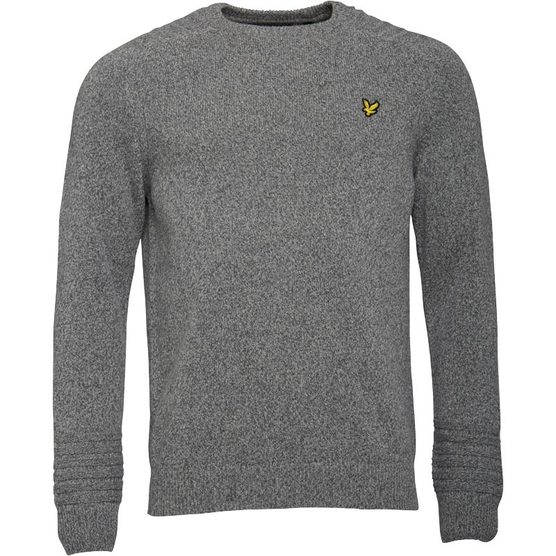 Lyle And Scott Vintage Mens Crew Neck Links Detail 7GG Jumper Mid Grey Marl at MandMDirect.com Lyle And Scott Vintage Mens Crew Neck Links Detail 7GG Jumper Mid Grey Marl.