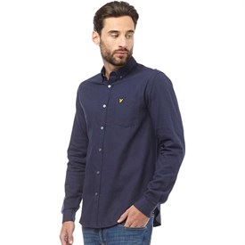 Lyle And Scott Vintage Męskie Margiel Flannel Koszula z Długim Rękawem Granatowy