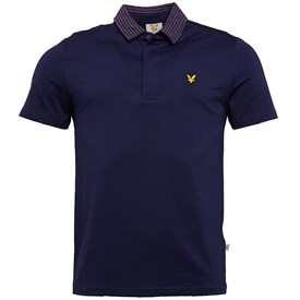 Lyle And Scott Vintage Męskie Heriot Birdseye Koszulka Polo Granatowy