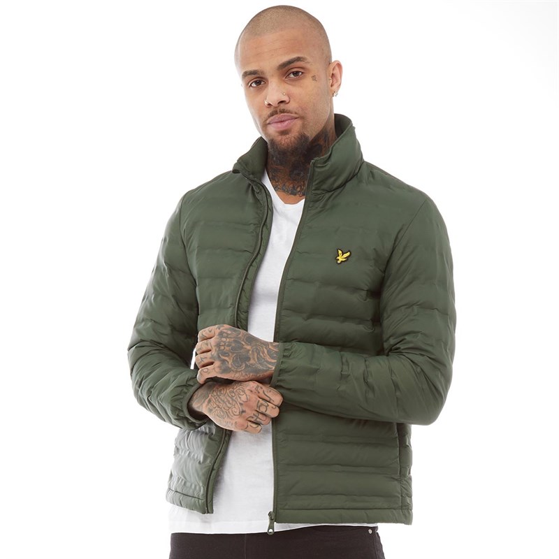 Buy Lyle And Scott Vintage Mens Wadded Funnel Neck Jacket Leaf Green