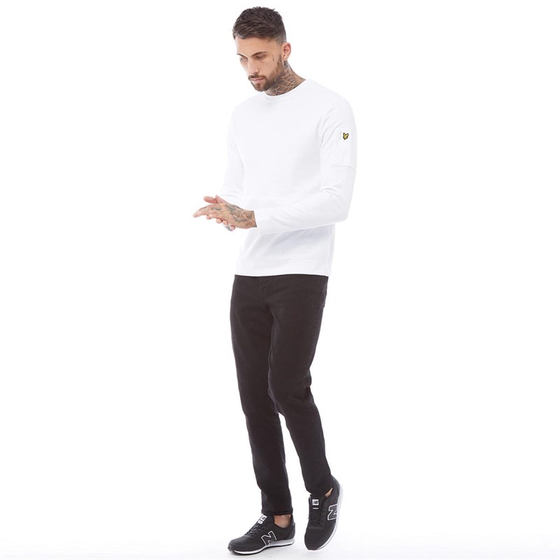 Lyle /& Scott Men/'s Fabric Mix Sweatshirt White