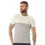 Lyle And Scott Vintage Męskie Breton Paski T-Shirt Załamany Biały