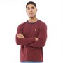 Lyle And Scott Vintage Męskie Ringer Top z Dlugim Rekawem Burgund
