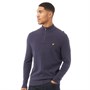 Lyle And Scott Vintage Mens Moss Stitch 1/4 Zip Jumper Dark Navy Marl