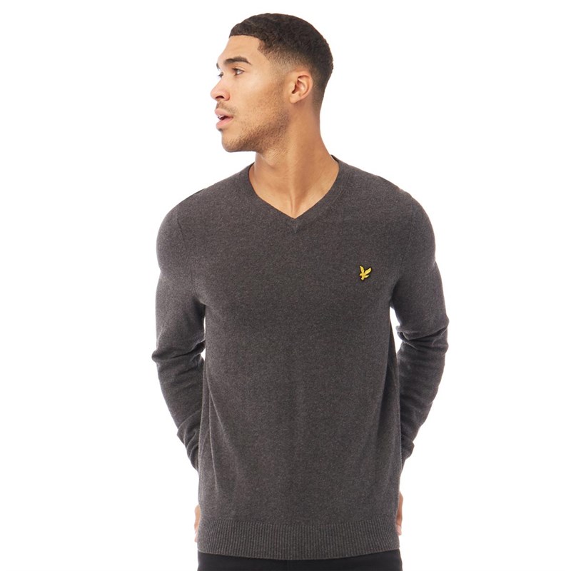 Lyle And Scott Vintage Tricot à Col-V Homme Anthracite