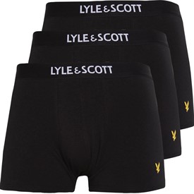 LyleAndScottVintageMensNathanThreePackBoxerTrunksBlack