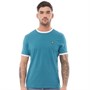 Lyle And Scott Vintage Mens Ringer T-Shirt Petrol Teal/White