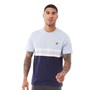 Lyle And Scott Vintage Mens Yoke Stripe T-Shirt Z811 Pool Blue/Navy