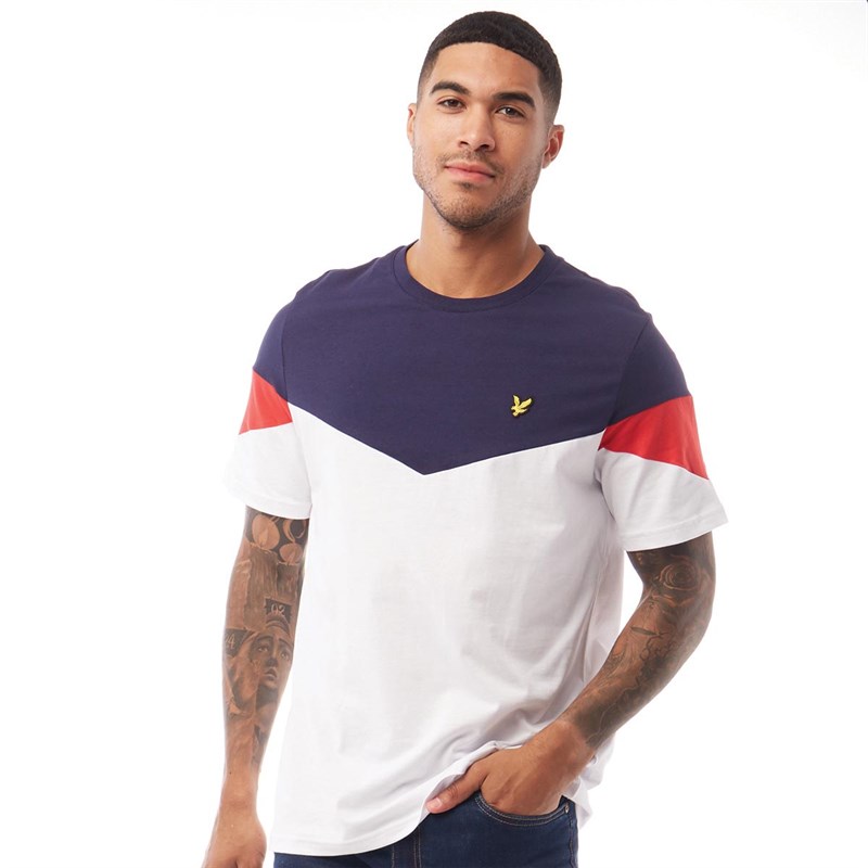 lyle and scott panel t shirt
