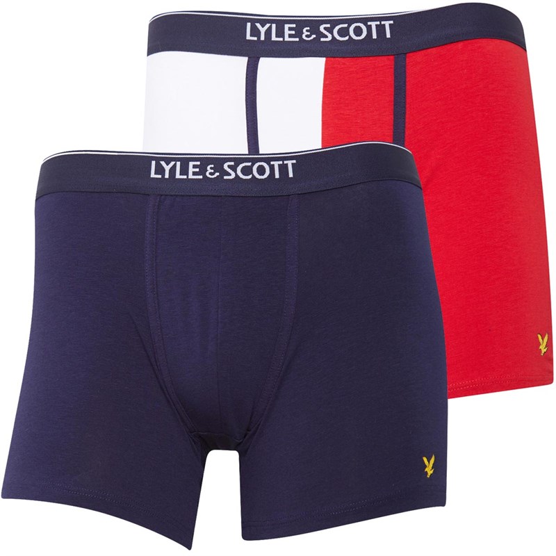 Buy Lyle And Scott Vintage Mens Mack Two Pack Boxers Peacoat