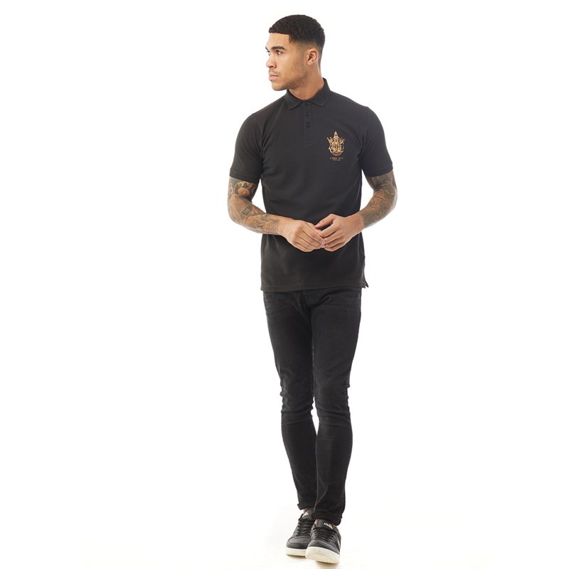 LUKE 1977 Męskie Kings Head Sport Koszulka Polo Czarny