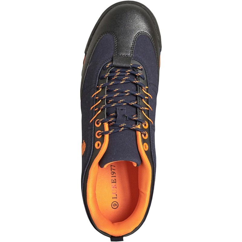 LUKE 1977 Mens Idris Trainers Navy/Black/Bright Orange
