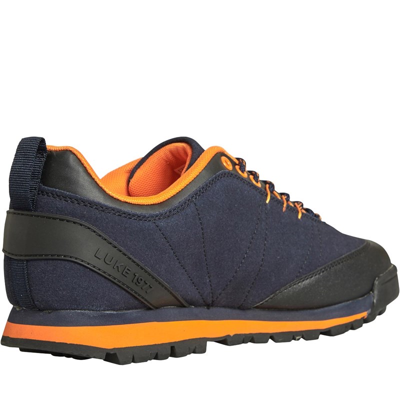 LUKE 1977 Mens Idris Trainers Navy/Black/Bright Orange