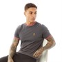 LUKE 1977 Mens Looper T-Shirt Charcoal Chilli Red B