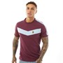 LUKE 1977 Mens Calvia Crew Chevron T-Shirt Claret/Blue B
