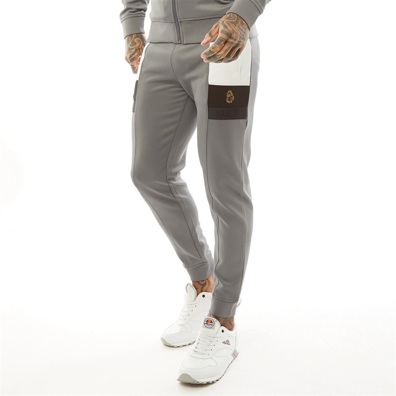 Buy LUKE 1977 Mens Cosmos Joggers Mid Grey/Black/White B