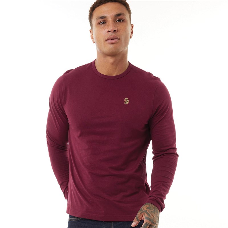 LUKE 1977 Mens Trouser Snake Long Sleeve T-Shirt Garnet