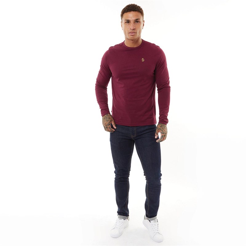 LUKE 1977 Mens Trouser Snake Long Sleeve T-Shirt Garnet