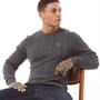 LUKE 1977 Mens Morden Cable Knit Jumper Charcoal B