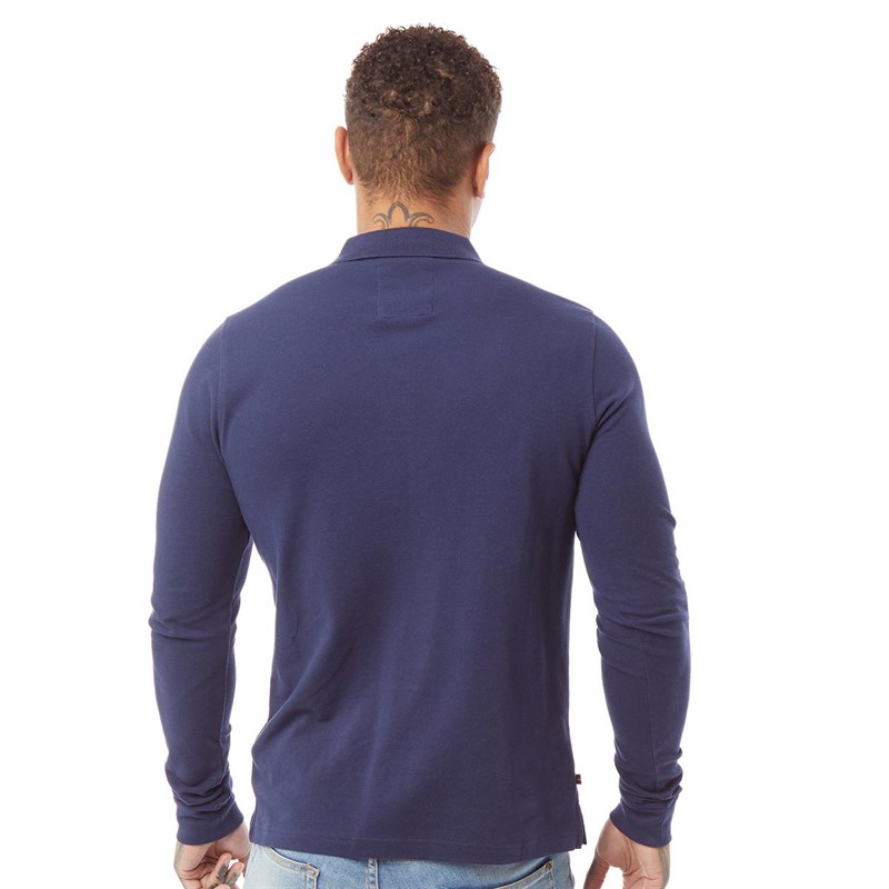 LUKE 1977 Mens Williams Long Sleeve Polo Navy