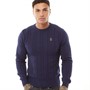 LUKE 1977 Mens Morden Cable Knit Jumper Navy B