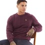 LUKE 1977 Mens Morden Cable Knit Jumper Shiraz B