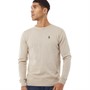 LUKE 1977 Mens Gerard 3 Crew Neck Knit Jumper Stone Marl B