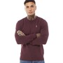 LUKE 1977 Mens Gerard 3 Crew Neck Knit Jumper Shiraz B