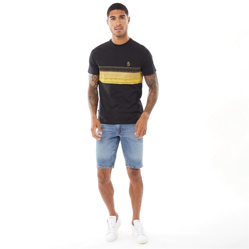 LUKE 1977 Mens Nashville T-Shirt Black Gold Yellow